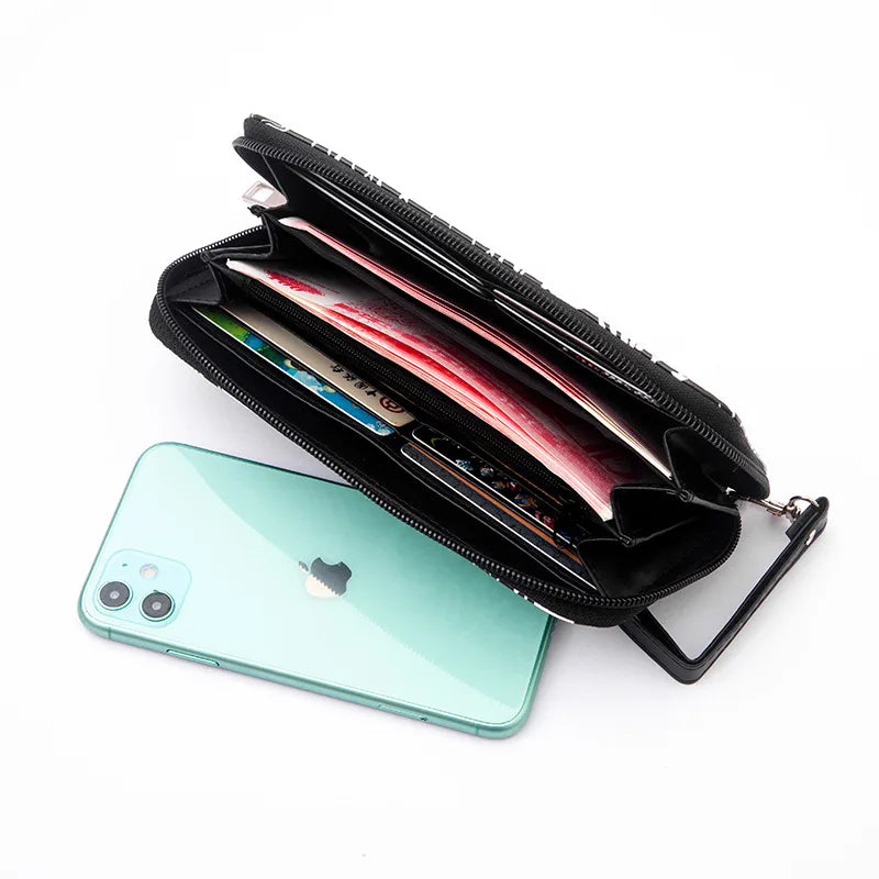 Unisex Skull PU Leather Zipper Wallets