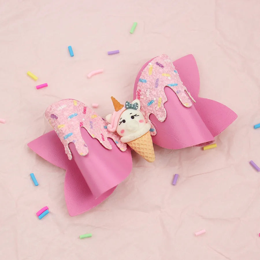 Amazon's New Donut Hairpin Children's Bow Hair Accessories Ice Cream Cream Candy Color Girl Hairpin