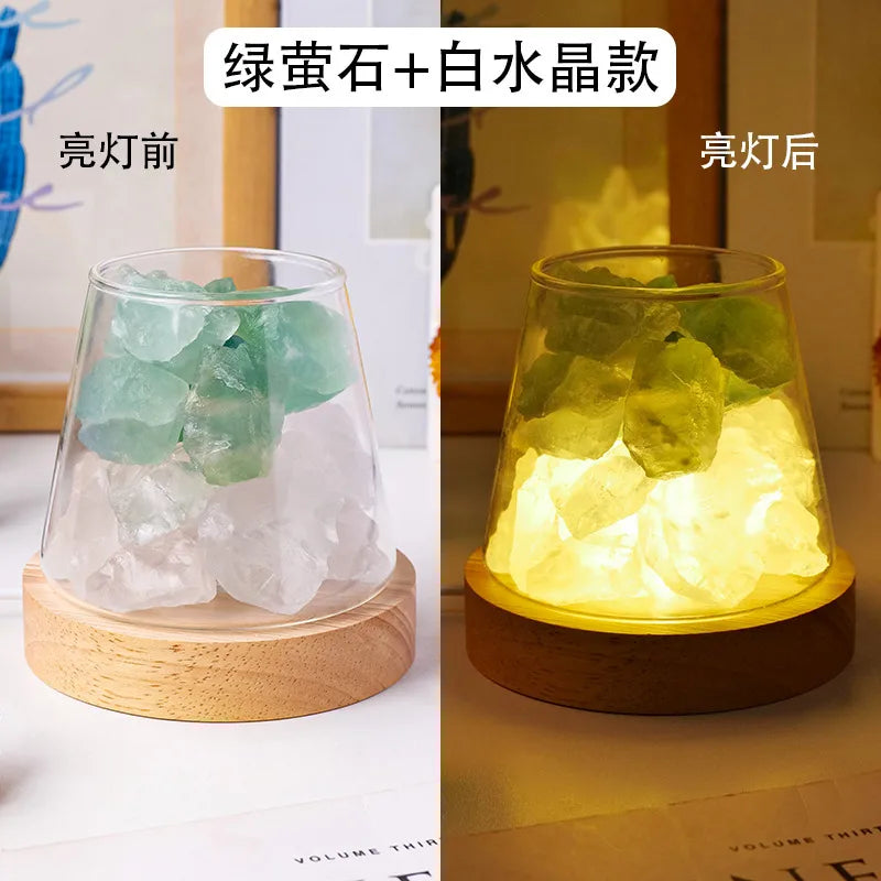 Chinoiserie Retro Geometric Crystal Ornaments Aromatherapy Small Night Lamp Lighting Accessories