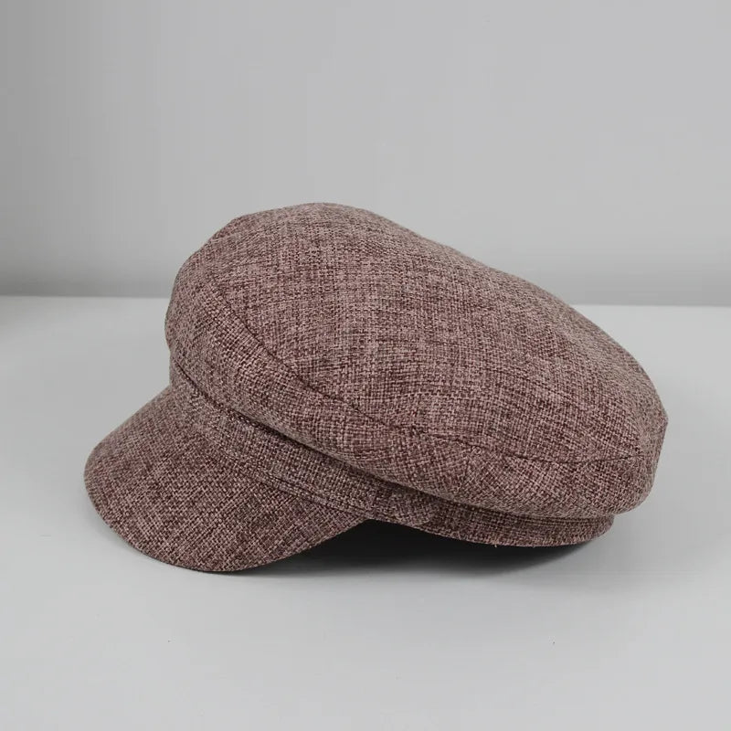 Women's Basic Retro Solid Color Curved Eaves Beret Hat