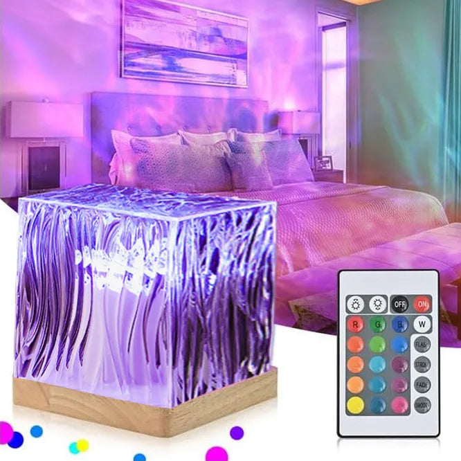 dynamic light and shadow atmosphere lamp imitation log rotating water pattern lamp flame night light DYNAMIC LIGHTING