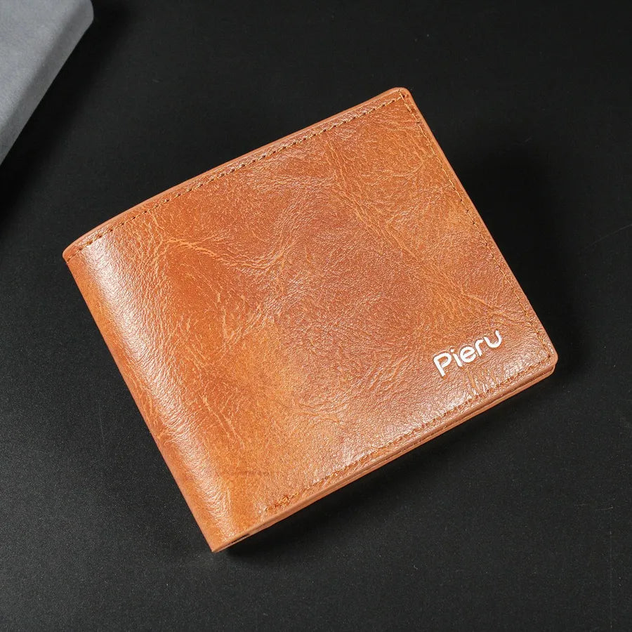 Men's Solid Color Pu Leather Open Small Wallets