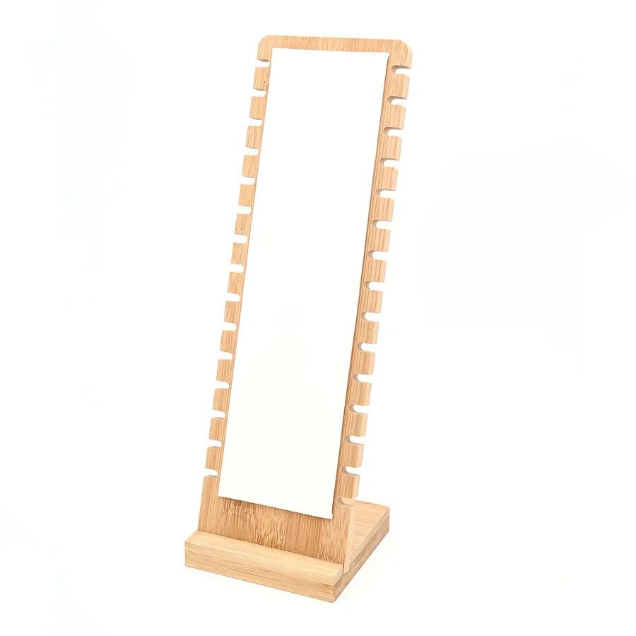1 Pc/Package PU Leather Bamboo Flannel Handmade Simple Style Korean Style Simple Solid Color Rectangle Jewelry Display Jewelry Rack