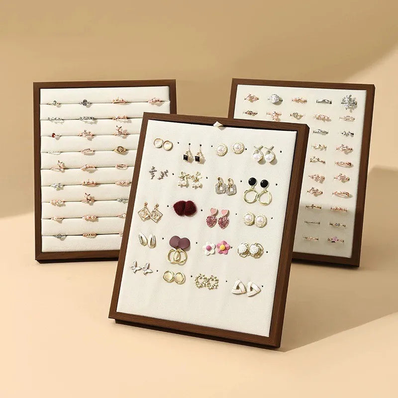 1 Piece solid wood Flannel Simple Style Square Jewelry Display