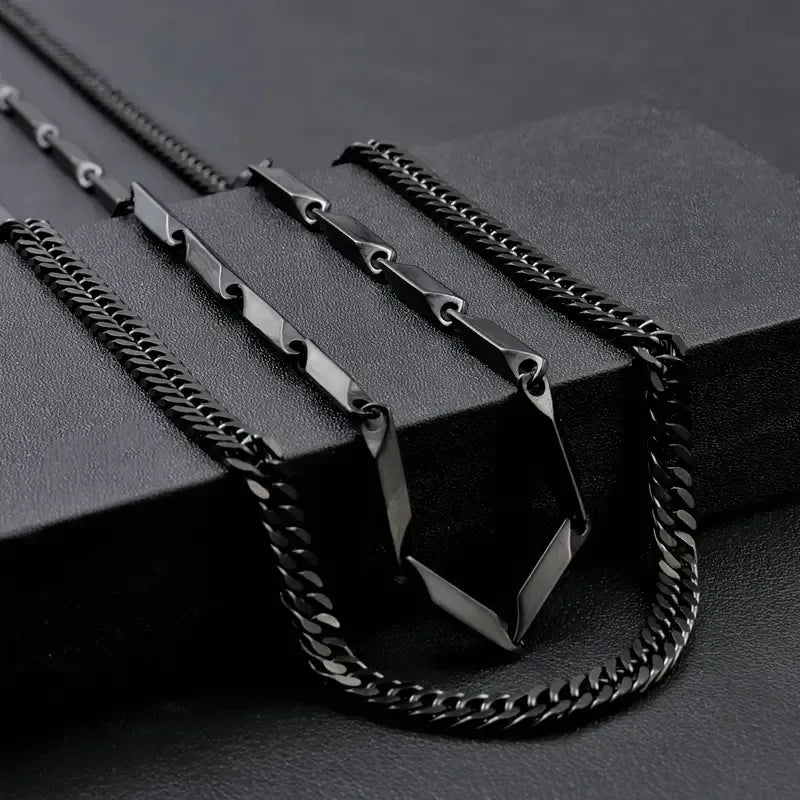 Wholesale Jewelry Vintage Style Simple Style Infinity Titanium Steel Necklace Cuban Link Chain Curb Chain