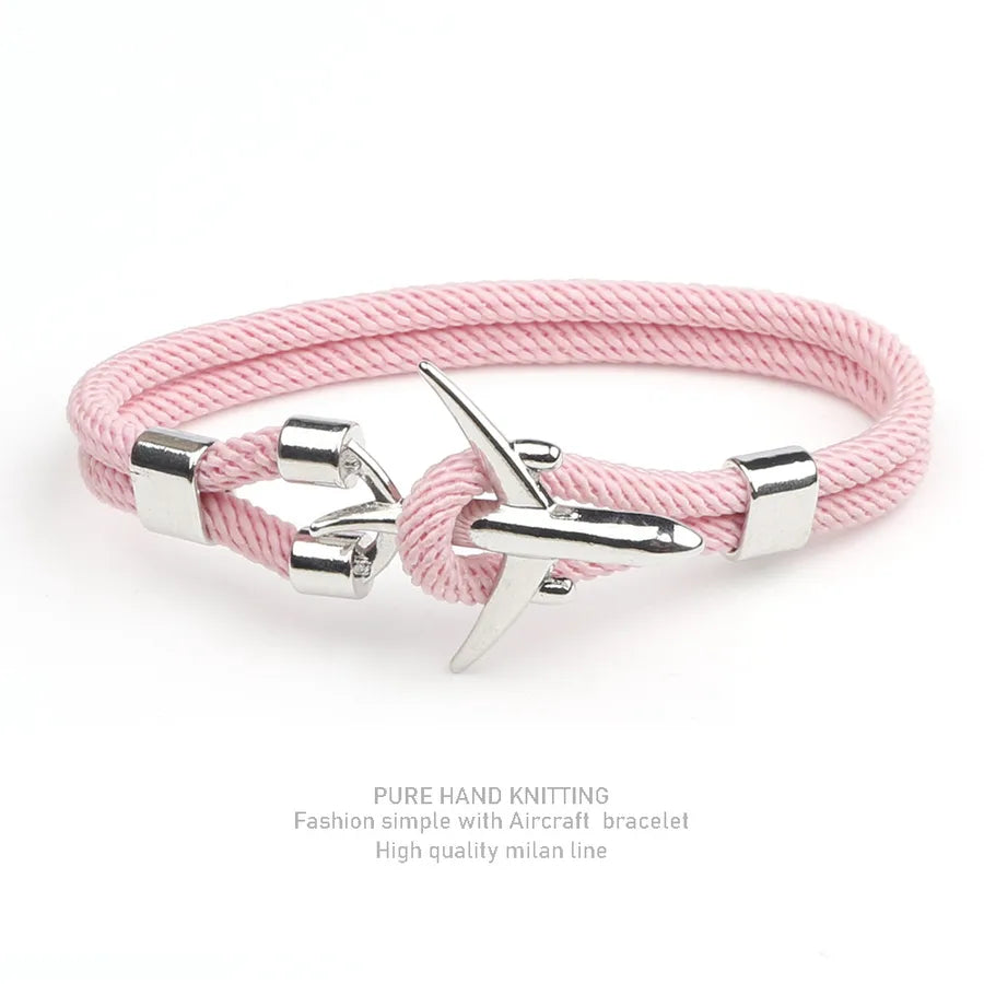 simple style geometric alloy polyester plating men's bracelets