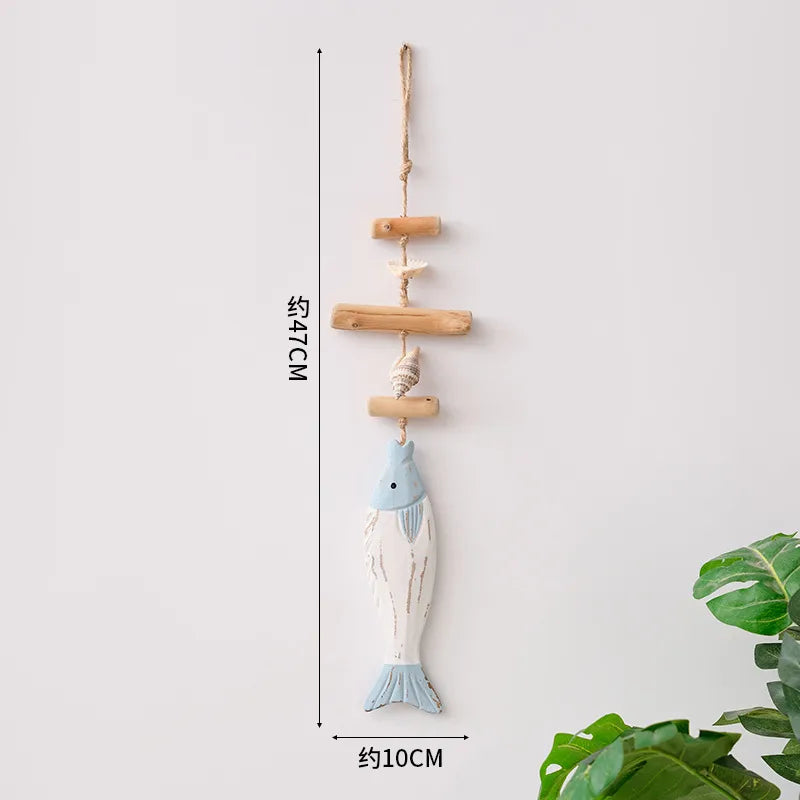Cute Marine Style Hippocampus Fish Wood pendant Wall Art