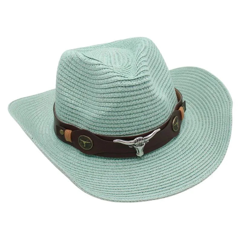 Women's Retro Ethnic Style Solid Color Crimping Straw Hat