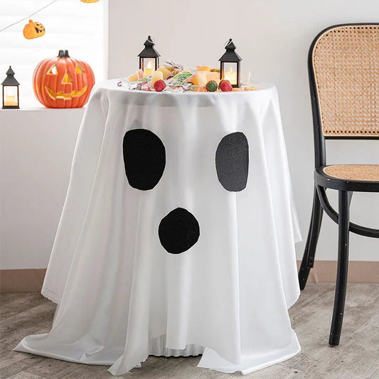 Disposable Ghost Tablecloth PVC Halloween Decoration Round Table Restaurant Bar Atmosphere Coffee Shop Props Festival Supplies