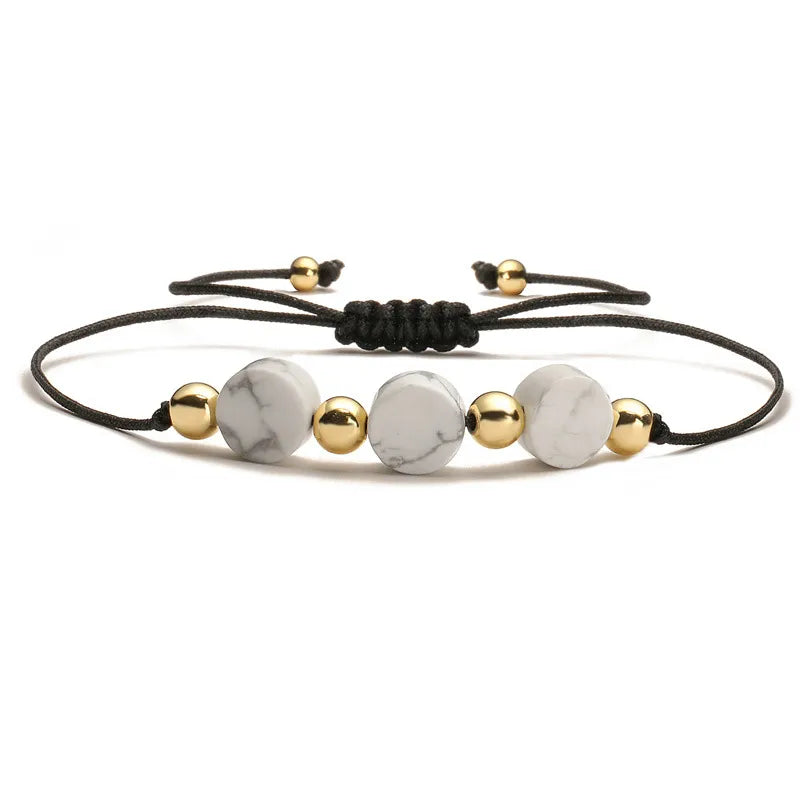Classic Style Geometric natural stone turquoise Tiger Eye Drawstring Bracelets In Bulk
