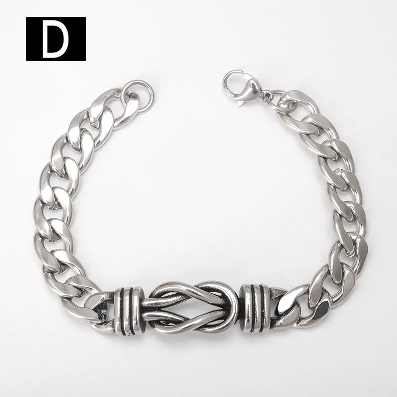 Stainless Steel Street Cool Hip Hop Punk Cool Dark Skull Eagle Titanium Steel Men's Cuba Hand Accessory Bracelet