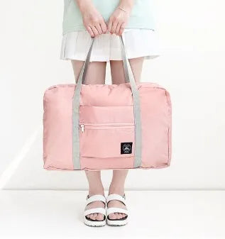 fashion flamingo solid color nylon travel bags