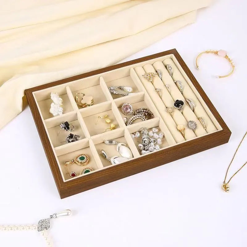 High-End Retro Bead Tray Large Capacity Necklace Bracelet Storage Earring Display Titanium Steel Jewelry Organizer Box