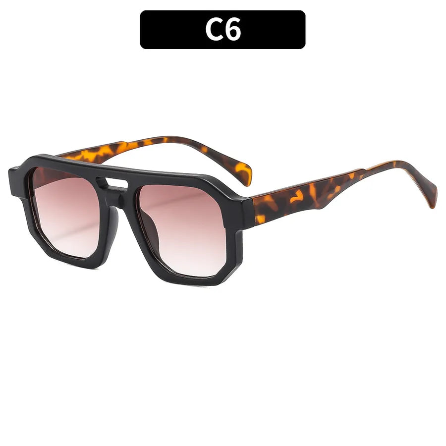 Casual Solid Color Ac Square Full Frame Men's Sunglasses