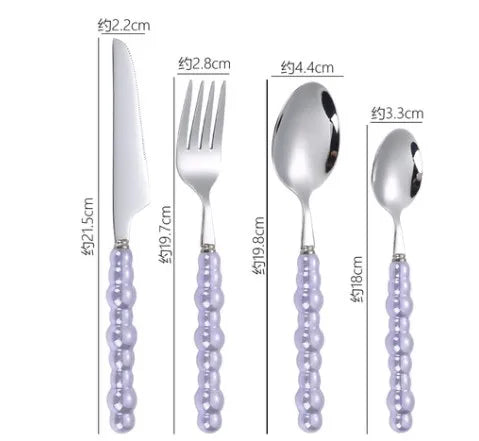 baroque style solid color stainless steel tableware 1 piece 1 set