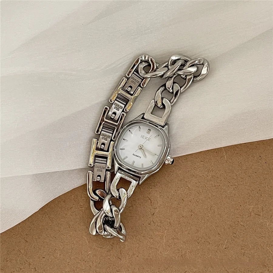 Casual Simple Style Square Horseshoe Buckle Quartz Watch