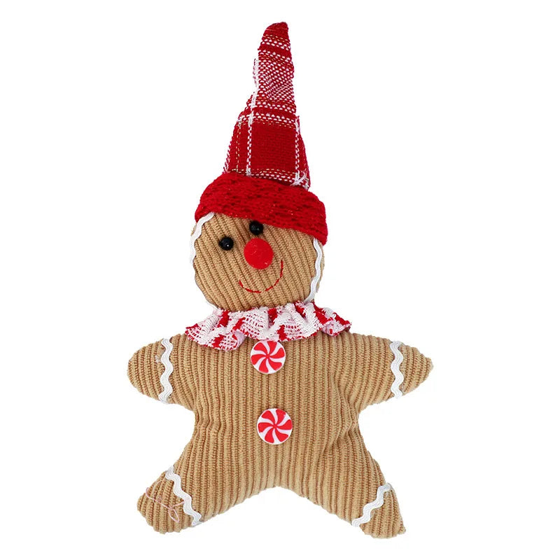 Creative Christmas Gingerbread Man Doll Pendant Holiday Cartoon Doll Decorations Christmas Tree Decoration Accessories Props