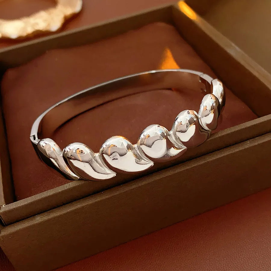 Simple Style Classic Style Geometric Titanium Steel Bangle In Bulk