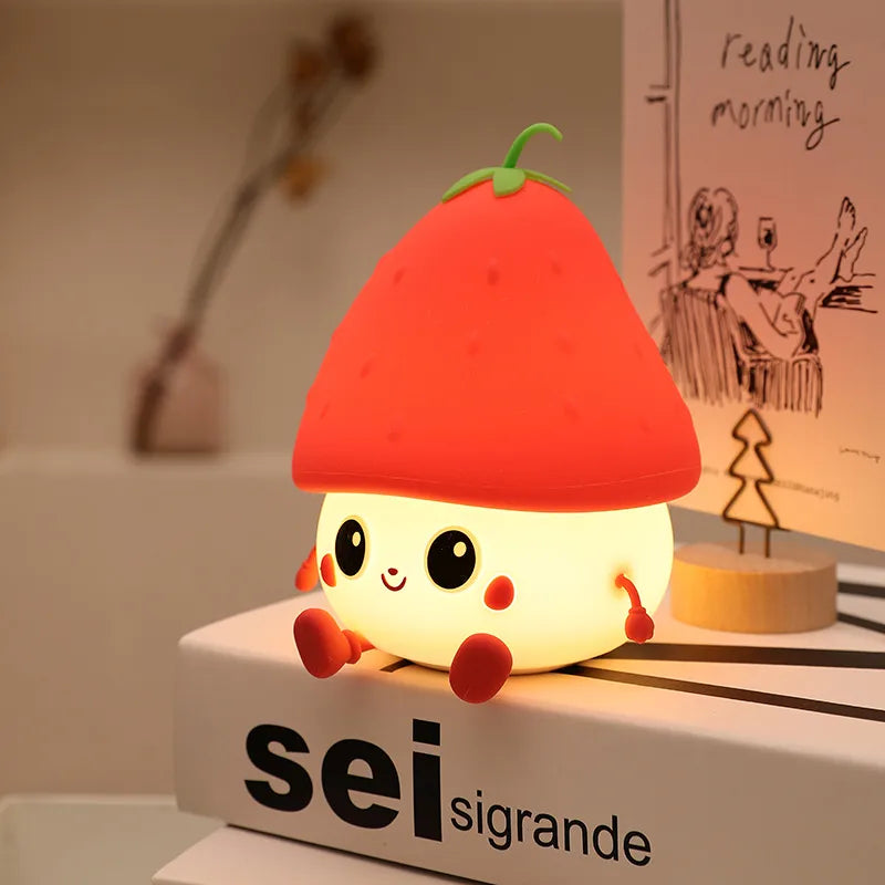 Cute Strawberry Silica Gel Indoor Night Lights Led Lights Night Lights