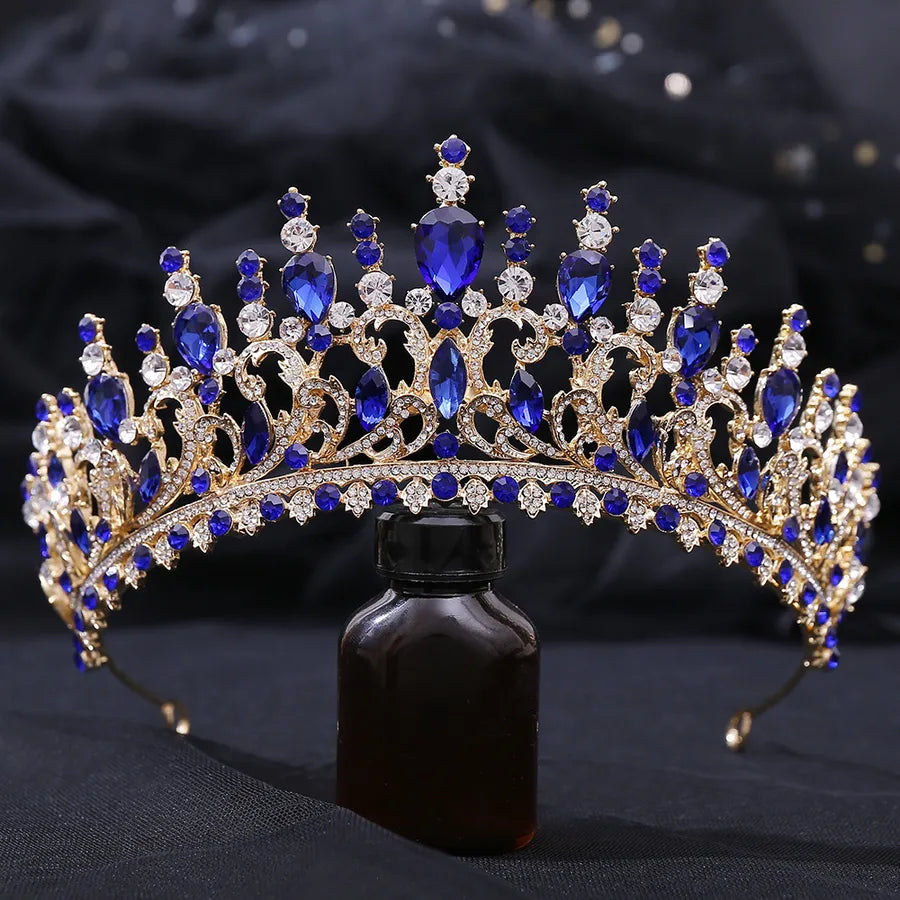H1349  Bestselling Forest System Hair Accessories Headband Leaf Embedded Crystal Baroque Wedding Bride Vintage Crown