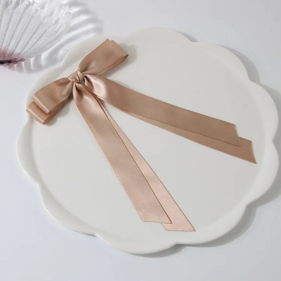 Women's Sweet Simple Style Classic Style Solid Color Bow Knot Cloth Hair Clip
