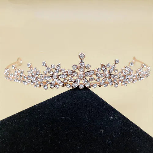 simple style flower imitation pearl alloy rhinestone hair band 1 piece