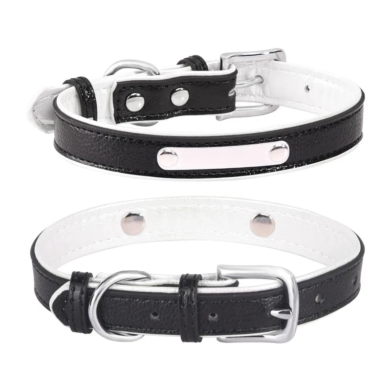All Seasons Cute Pu Leather Zinc alloy Customization Laser Engraving Colorful Pet Collar