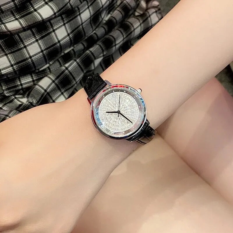 Casual Elegant Solid Color Butterfly Double Snap Quartz Watch Women's Watches