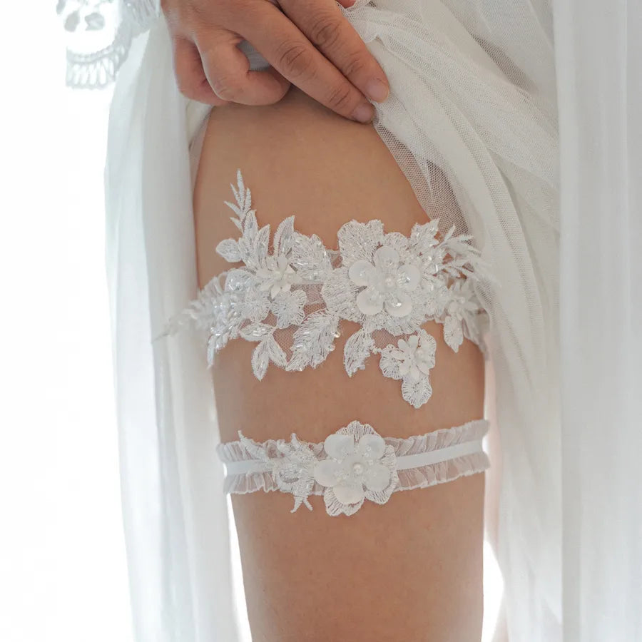 Sexy Solid Color Flower Wedding Garter