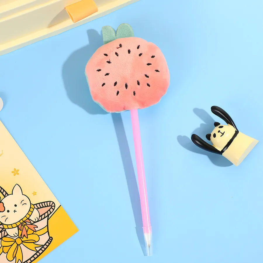 1 Piece Fruit Class Learning School PP Plush Cute Ballpoint Pen