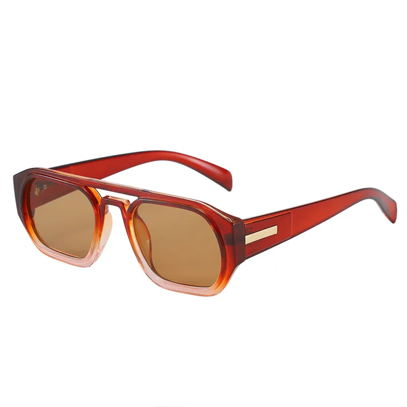 Personality Trend Simple Style Classic Style Solid Color Pc Polygon Full Frame Women's Sunglasses