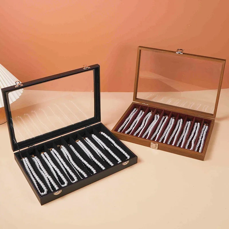 Large Capacity Dustproof Necklace Storage Box Snake Bone Chain Jewelry Display Case Hand Bracelet Earring Organizer Box