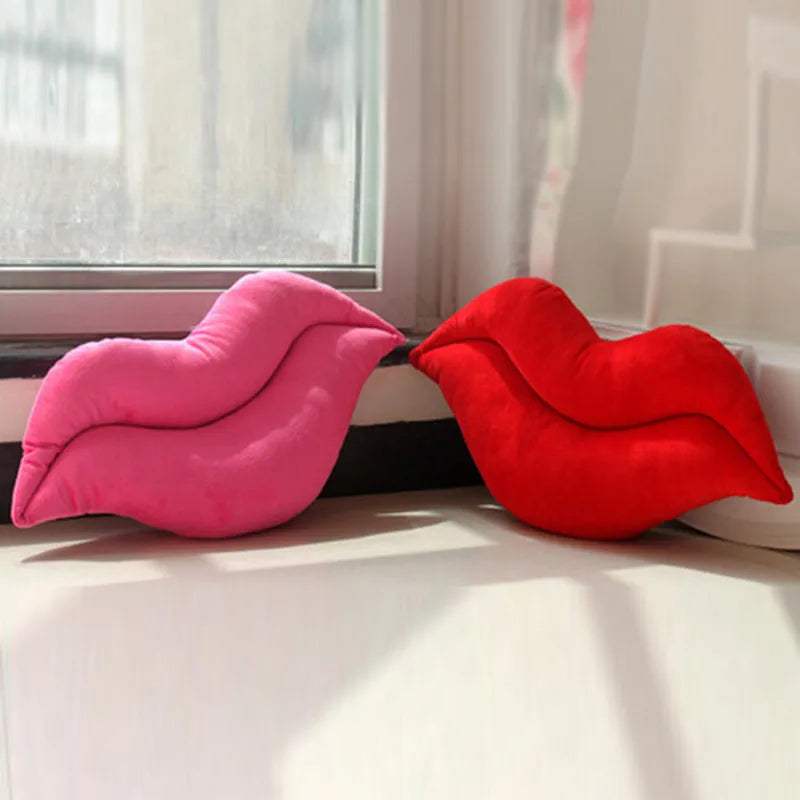 cute sexy lips pp cotton throw pillow
