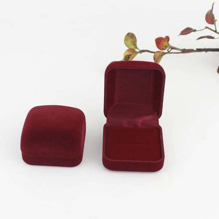 simple style solid color flannel jewelry boxes