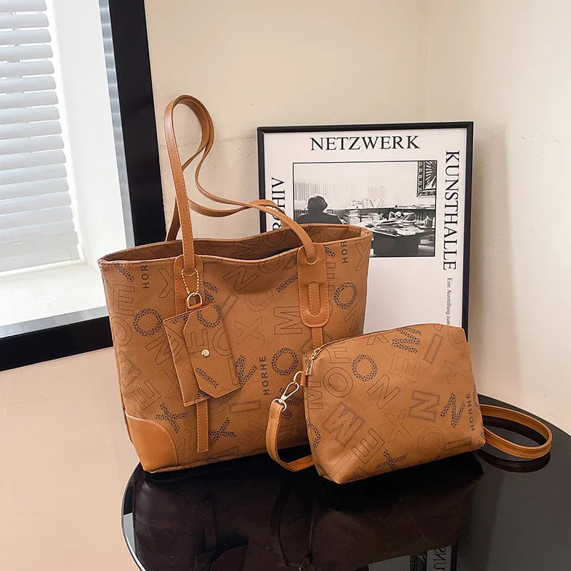 Women's Foreign Trade Bags  New Shoulder Bag Retro Fashion Casual Tote Bag Women's Simple Large Capacity Handbag