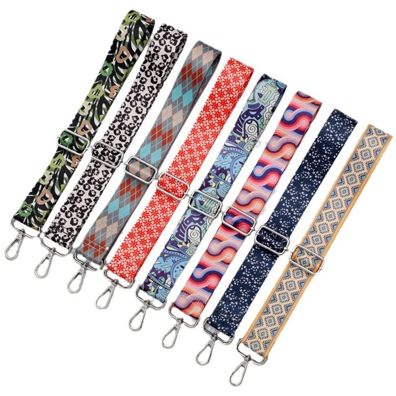 Polyester Stripe Lingge Leopard Bag Strap