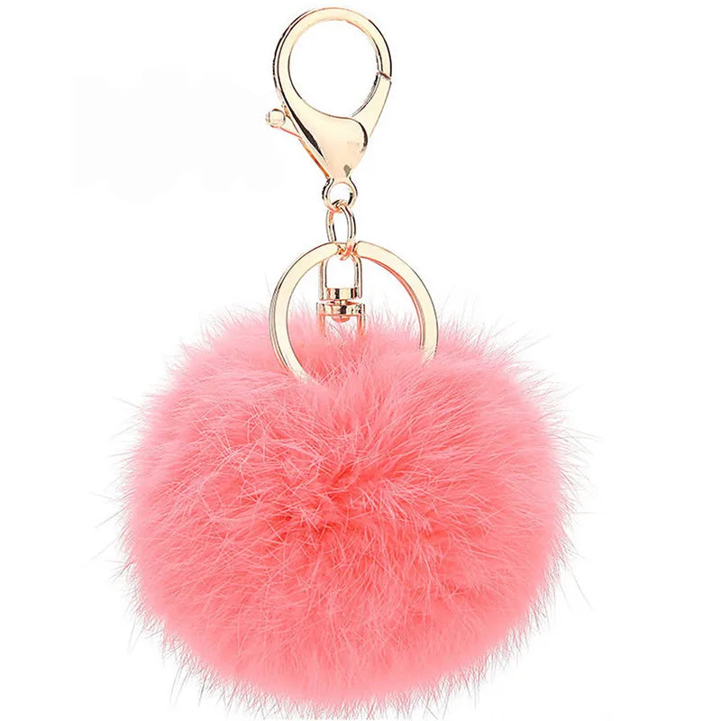 korean style hairball alloy women's bag pendant keychain