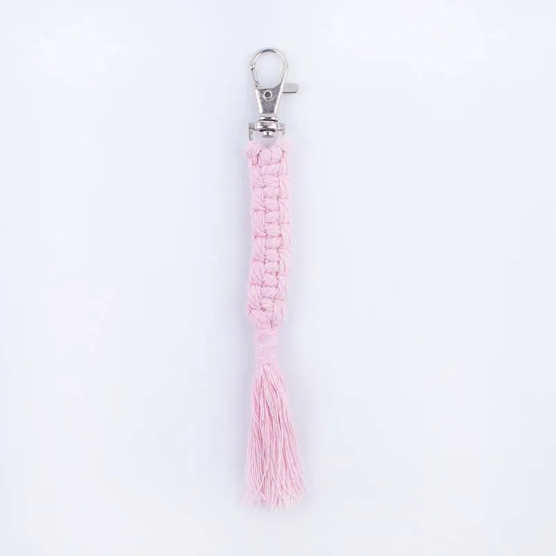 simple style korean style solid color cotton unisex bag pendant keychain