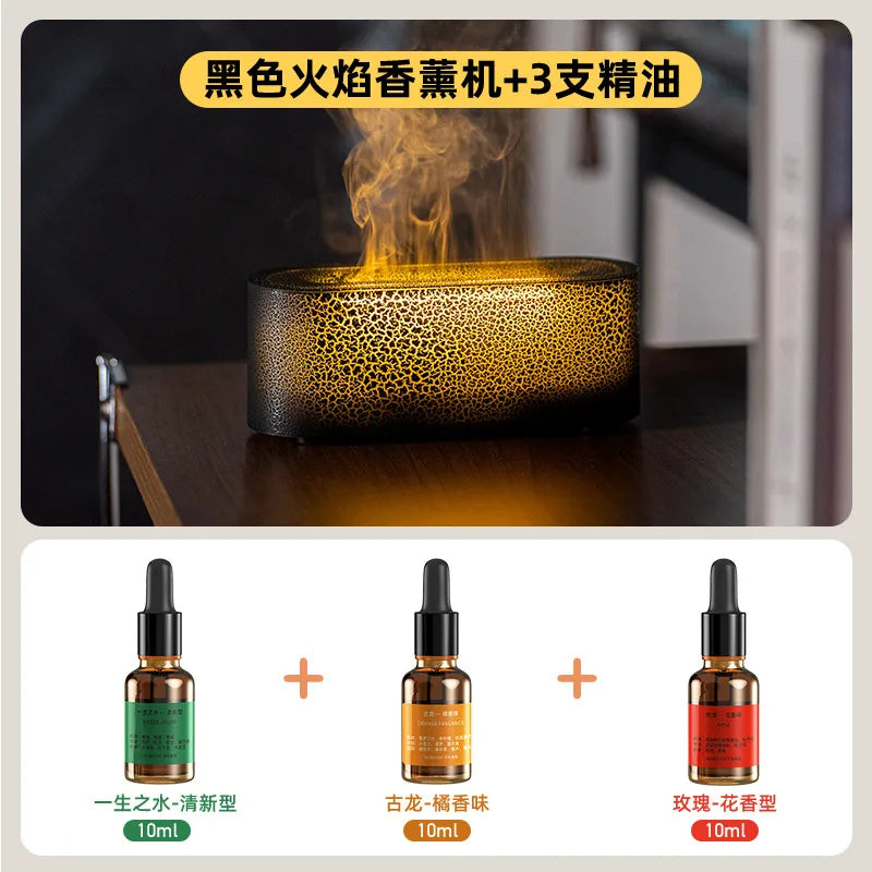 colorful 3d simulation flame aromatherapy Machine usb home office atmosphere air humidifying flame humidifier