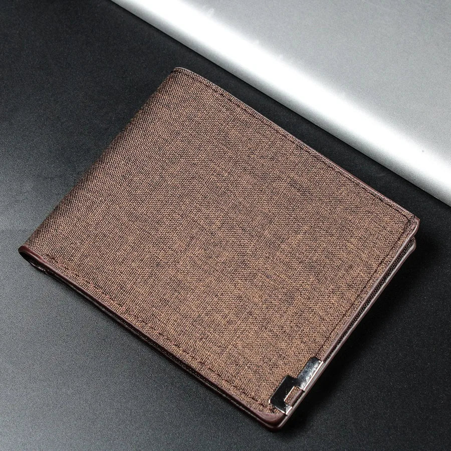 men's solid color oxford cloth magnetic buckle wallets