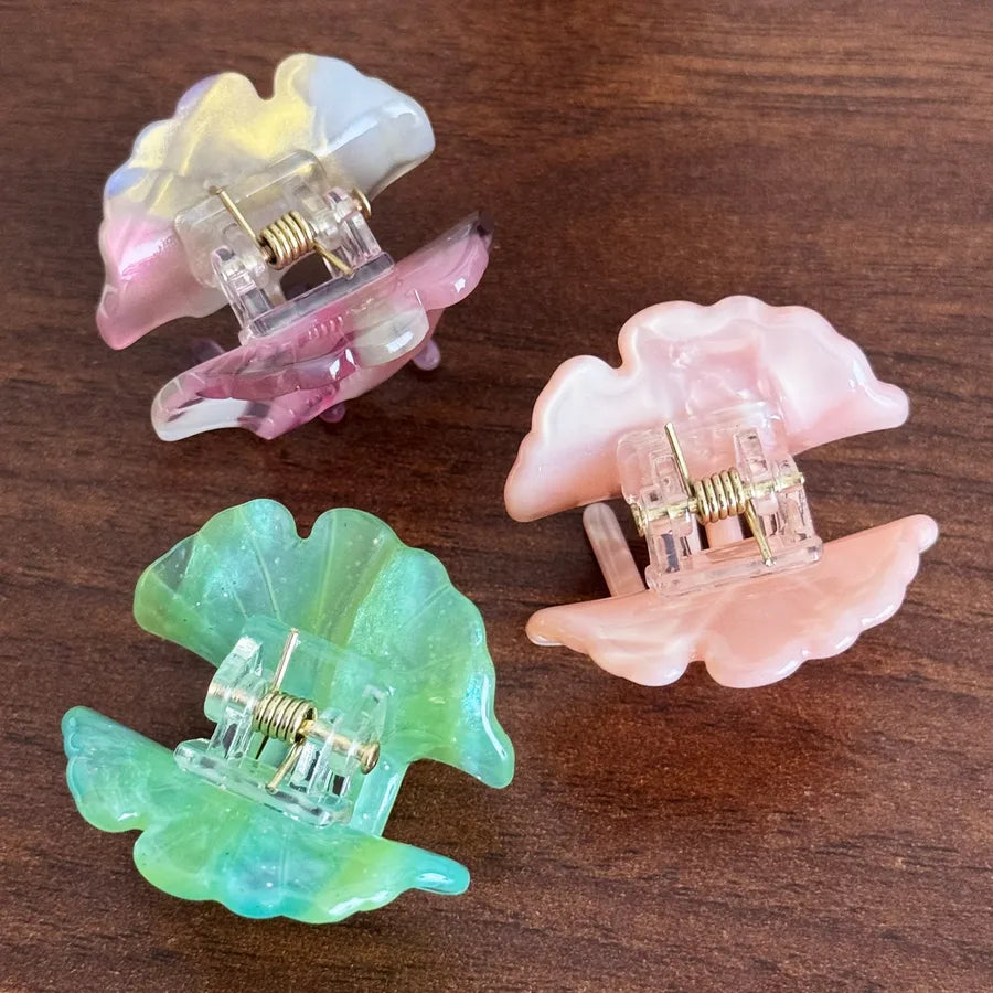 Mini Acetate Ginkgo Leaf Hair Clips Versatile Cute Hair Accessories Side Ponytail Holders Hair Decorations For Women Casual Style