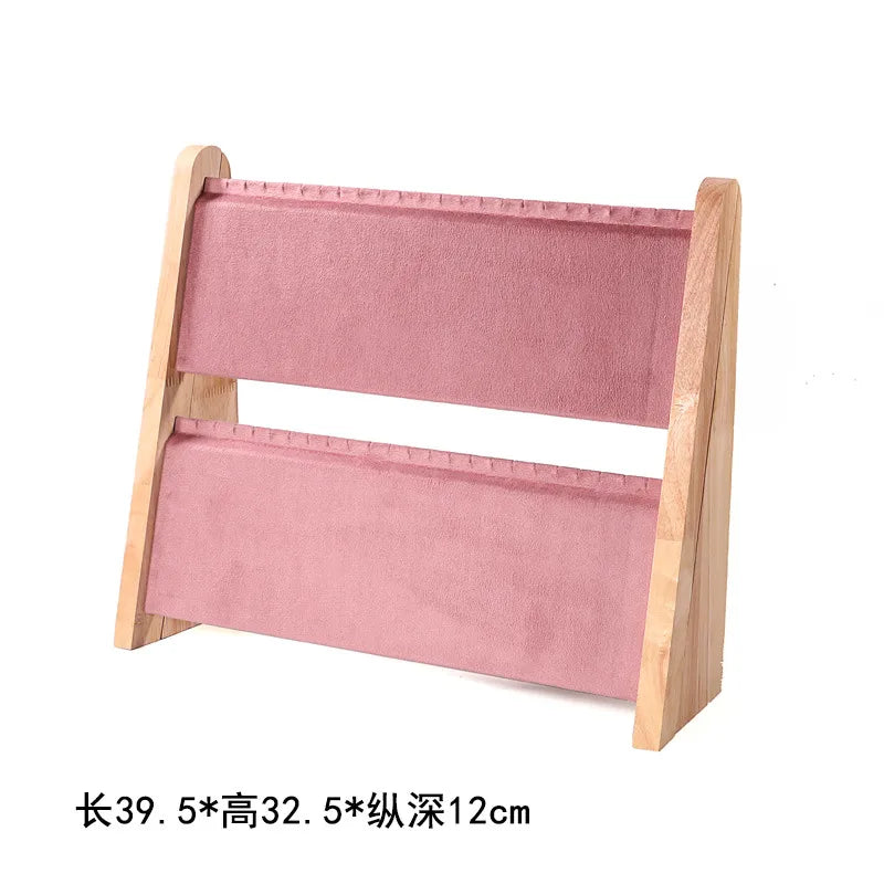 Simple Style Solid Color solid wood Patchwork Jewelry Display