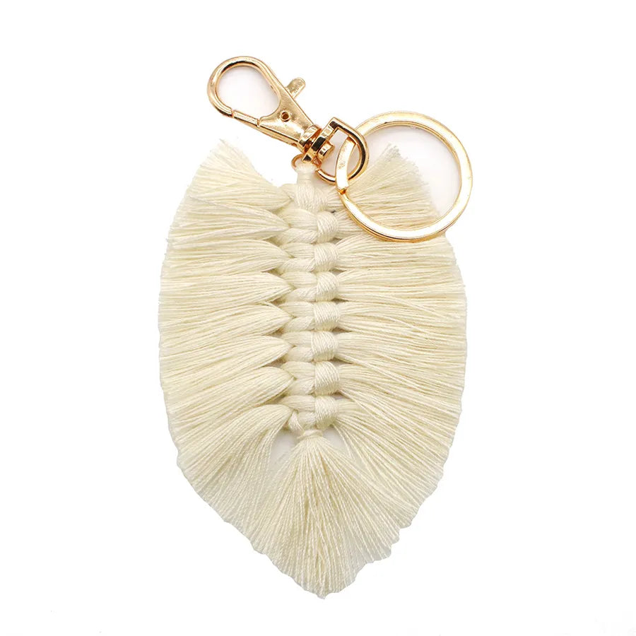 fashion leaves cotton unisex bag pendant keychain 1 piece