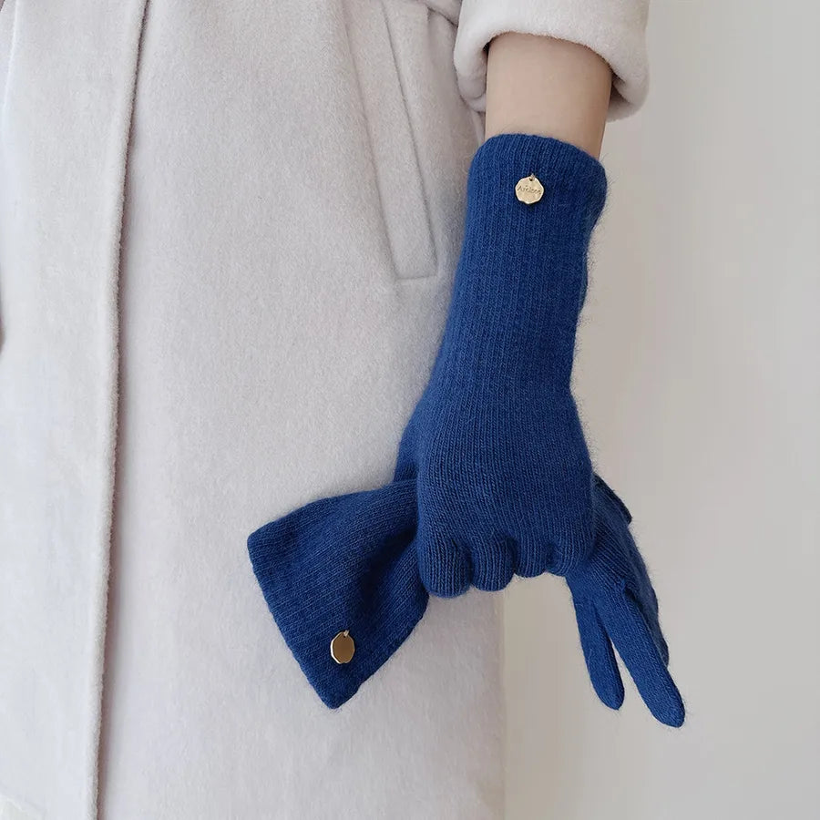 High Quality Bear Fur Wool Winter Long Warm Gloves Women's Touchscreen Compatible Soft Versatile Luxury Feel Elegant Business Style
