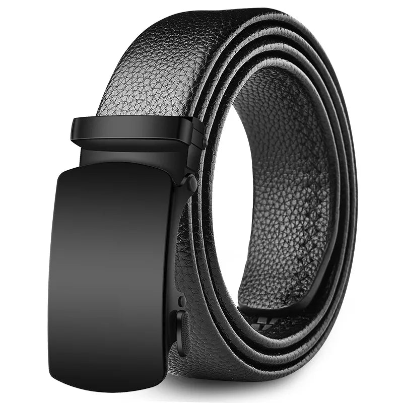 direct Belt Men's wholesale Youth Business soft leather 3.5 Automatic buckle Black Belt running Jianghu goods source