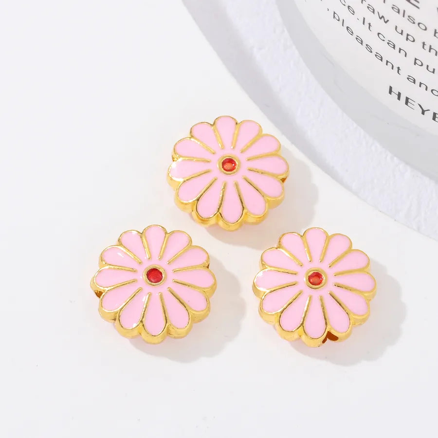 3 Pieces 11*11mm Hole Under 1mm Alloy Flower Beads