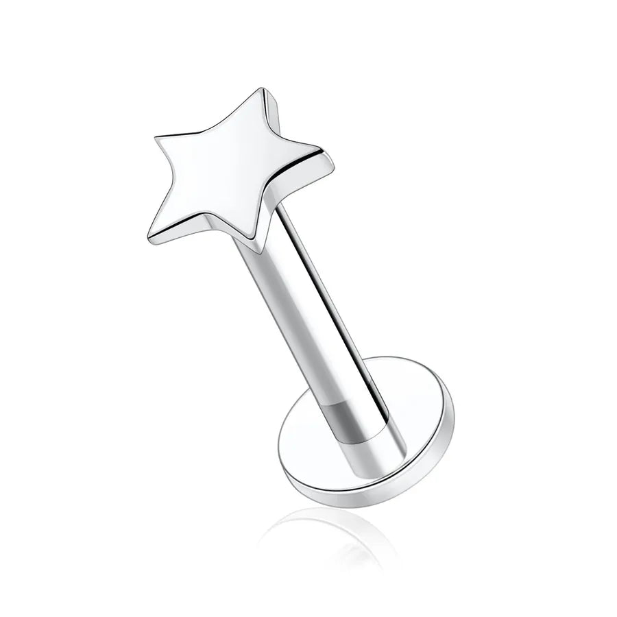 1 Piece Lip Rings Simple Style Solid Color Pure Titanium