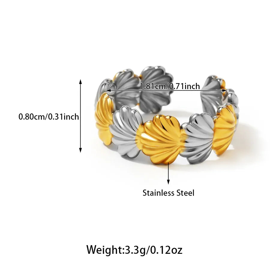 Wholesale Jewelry Casual Starfish Heart Shape Flower 304 Stainless Steel Open Rings