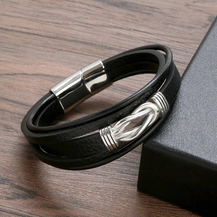 Simple Style Classic Style Commute Geometric Pu Leather Bracelets 1 Piece