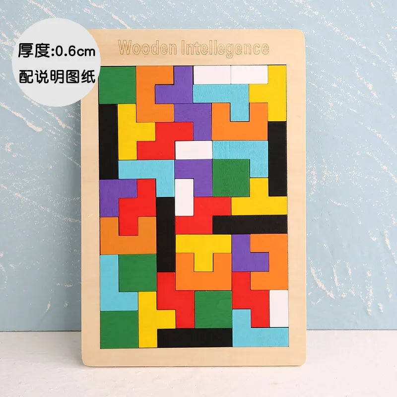puzzles toddler(3-6years) color block wood toys
